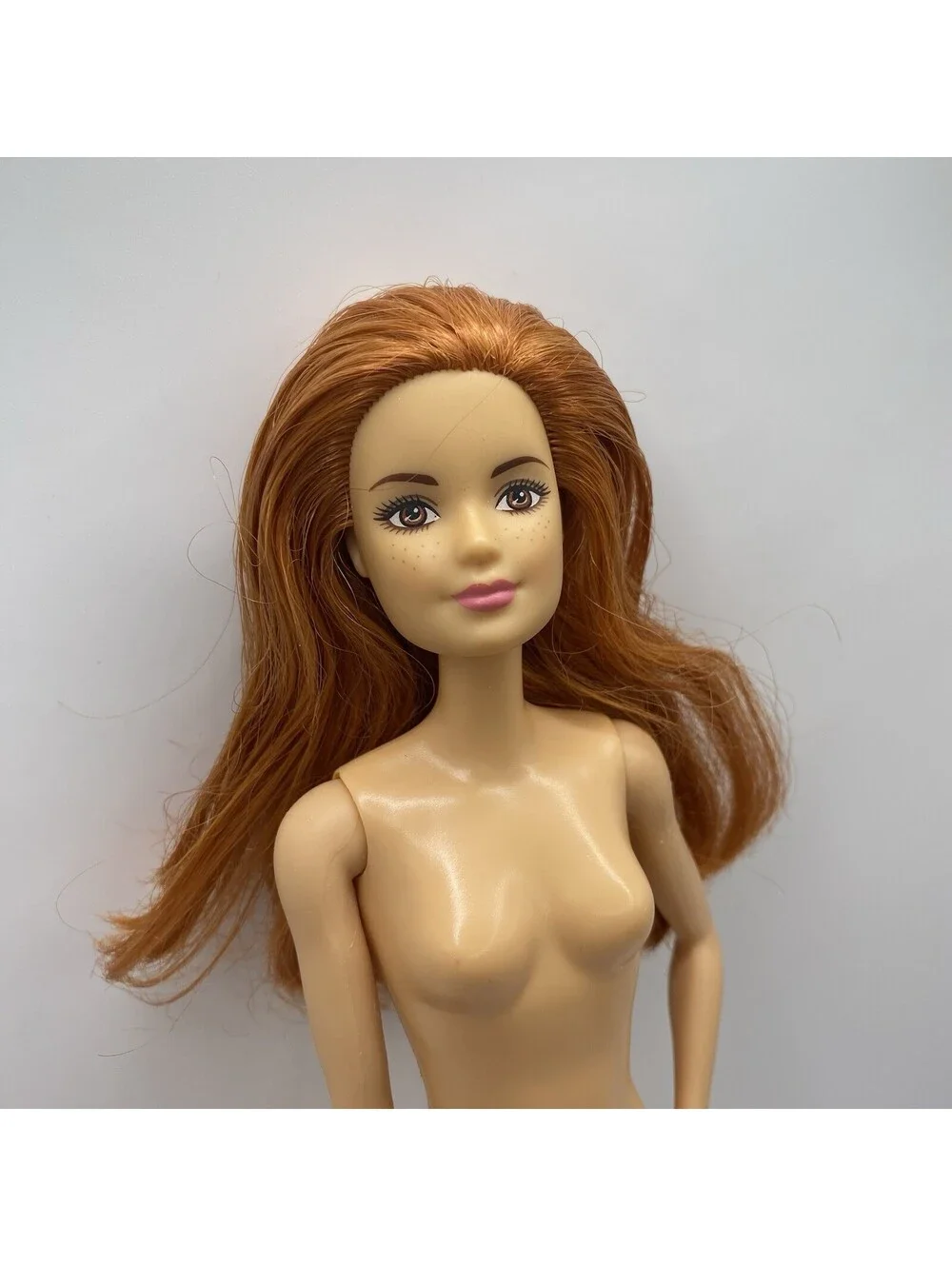 Nude Barbie 2015 Fashion Chic Red Hair Closed Mouth Brown Eyes T7439 Doll B19